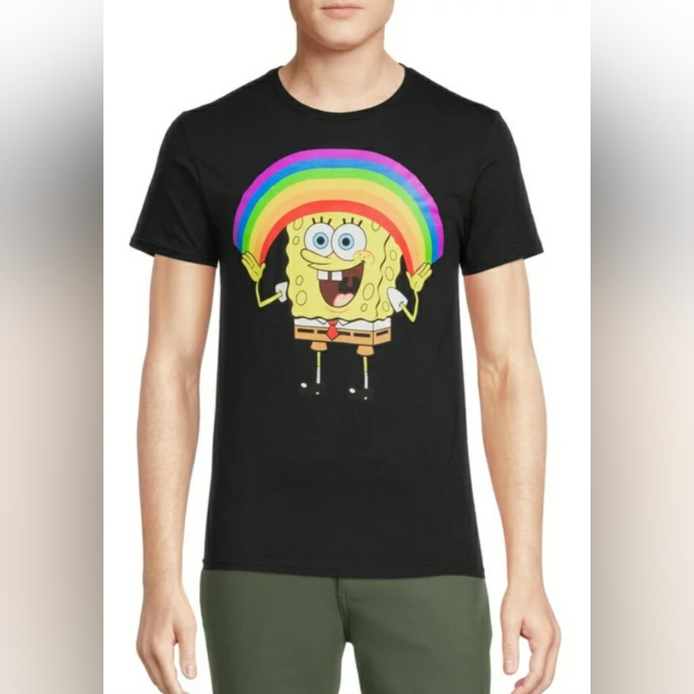 NWOT Bob SquarePants Men's/ Unisex Rainbow T-Shirt NWOT
